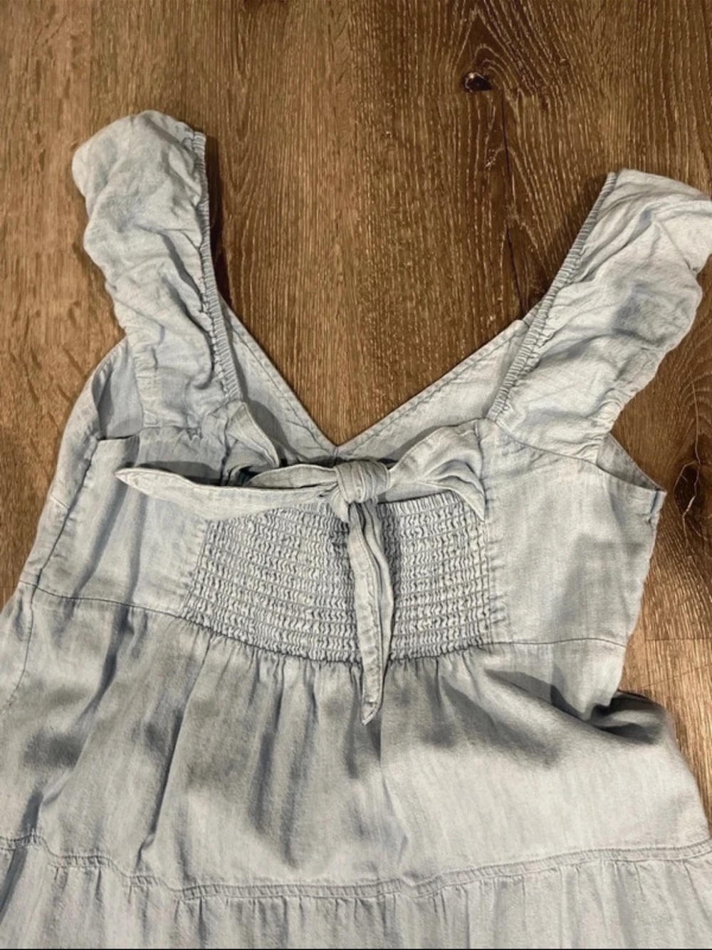 Old Navy Light Blue Tiered Ruffle Strap Maxi Dress - Picture 3 of 3